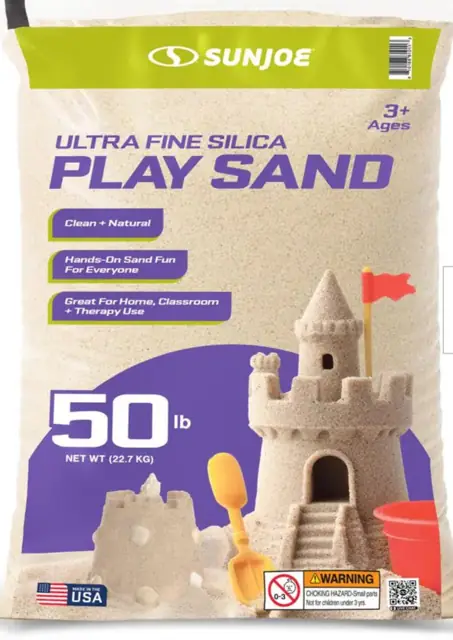 50 lb bag of play sand, a heavy last-resort fill for a portable basketball hoop base