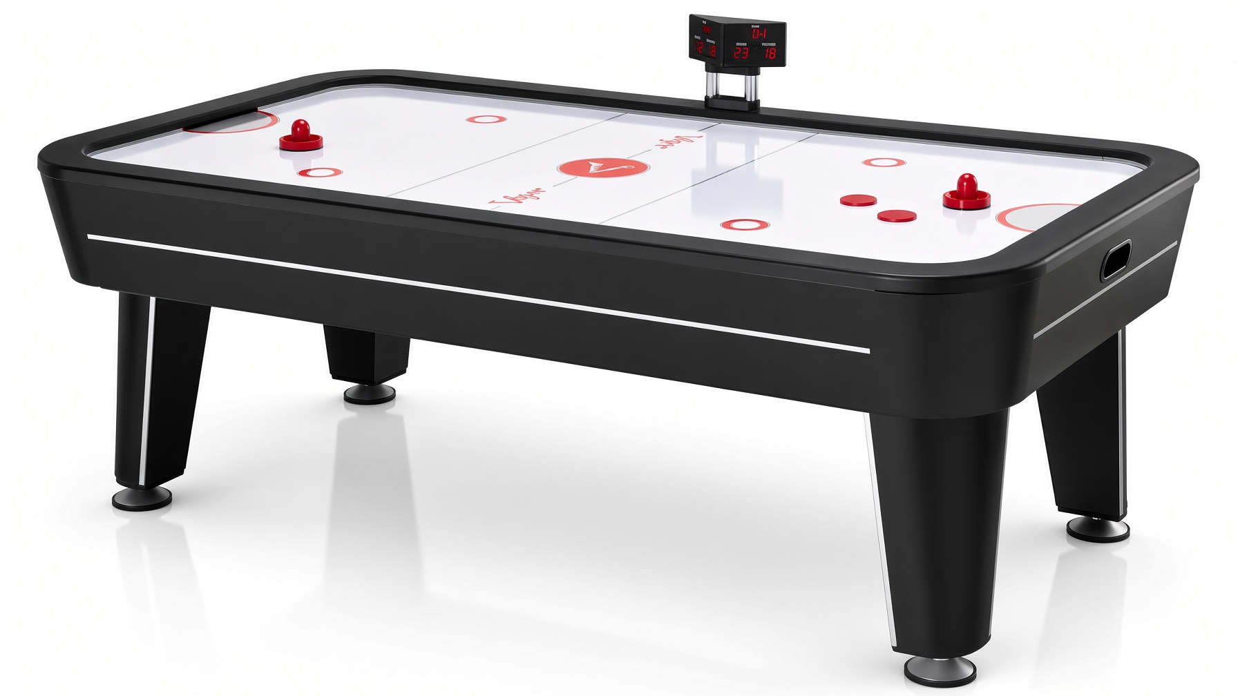 Viper Vancouver 7.5 foot air hockey table with overhead electronic scoring assembled in a Florida game room