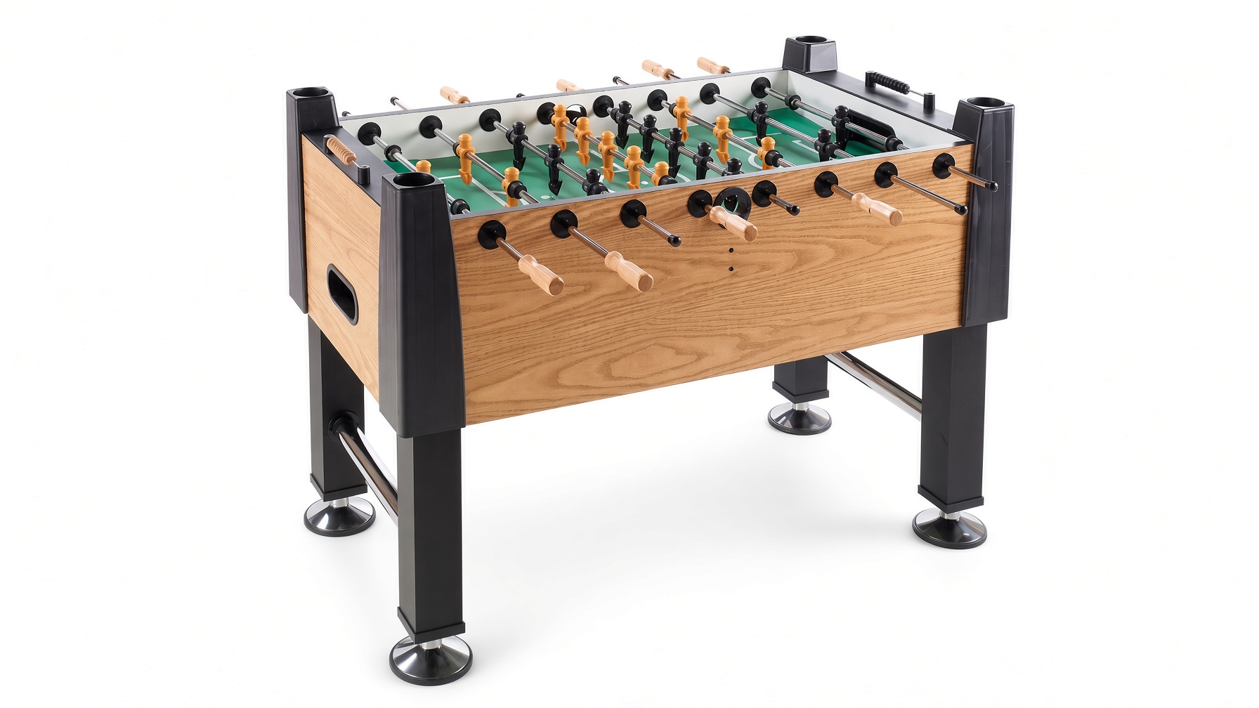 Carrom Signature foosball table in oak with black trim assembled in a Florida home