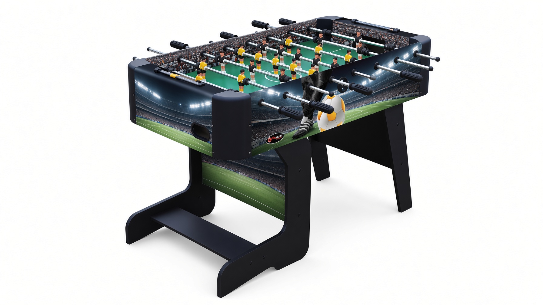 Playcraft Sport 48-inch folding foosball table with stadium graphics assembled by DR Assembly