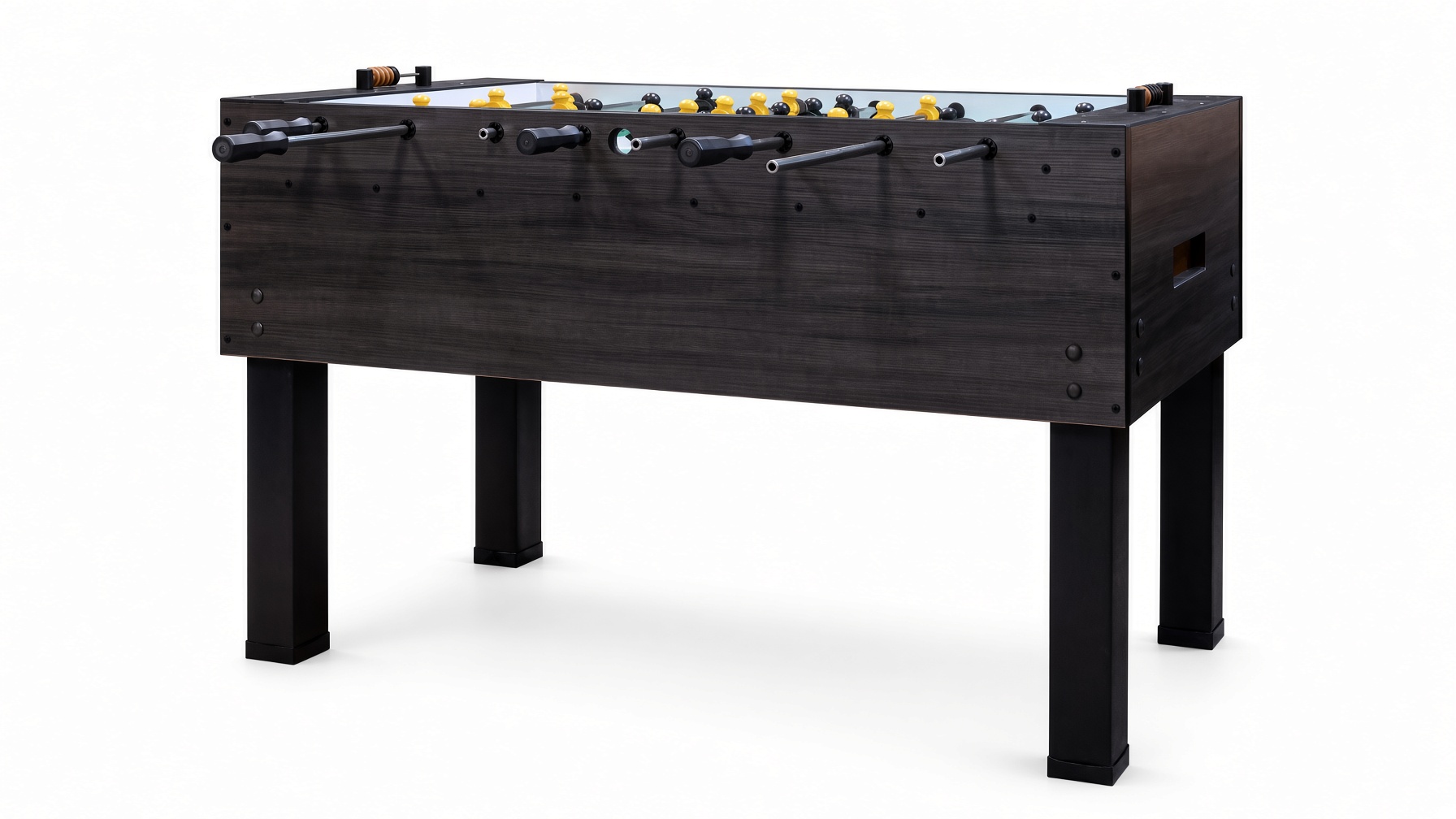 Tornado Sport foosball table in dark wood finish assembled in a Florida game room